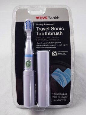 Travel Sonic Toothbrush Battery Powered Camping Hiking Compact w/ Cover 2015